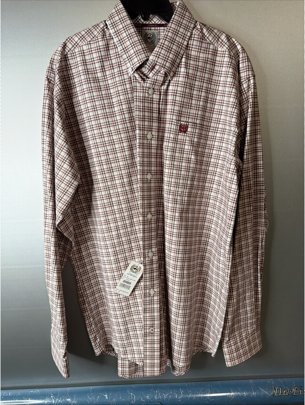 NWT Cinch Long Sleeve Plaid Button Down Western Shirt Mens Size S